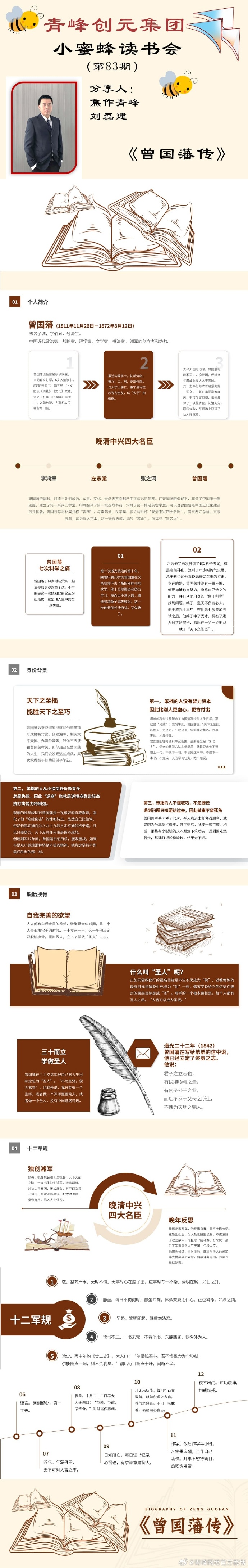 青峰創(chuàng)元集團(tuán)“小蜜蜂”讀書會(huì)第83期活動(dòng)報(bào)道：《曾國(guó)藩傳》---劉磊建