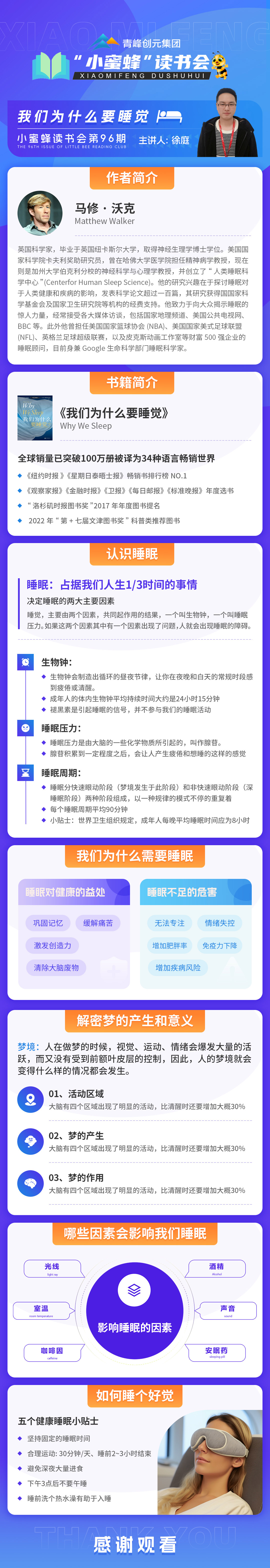 青峰創元集團“小蜜蜂”讀書會第96期活動報道：《我們為什么要睡覺》---徐庭